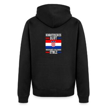 Croate Croate Croatie - Veste à capuche bio Premium Unisexe - noir - Dos - Nico (187cm)