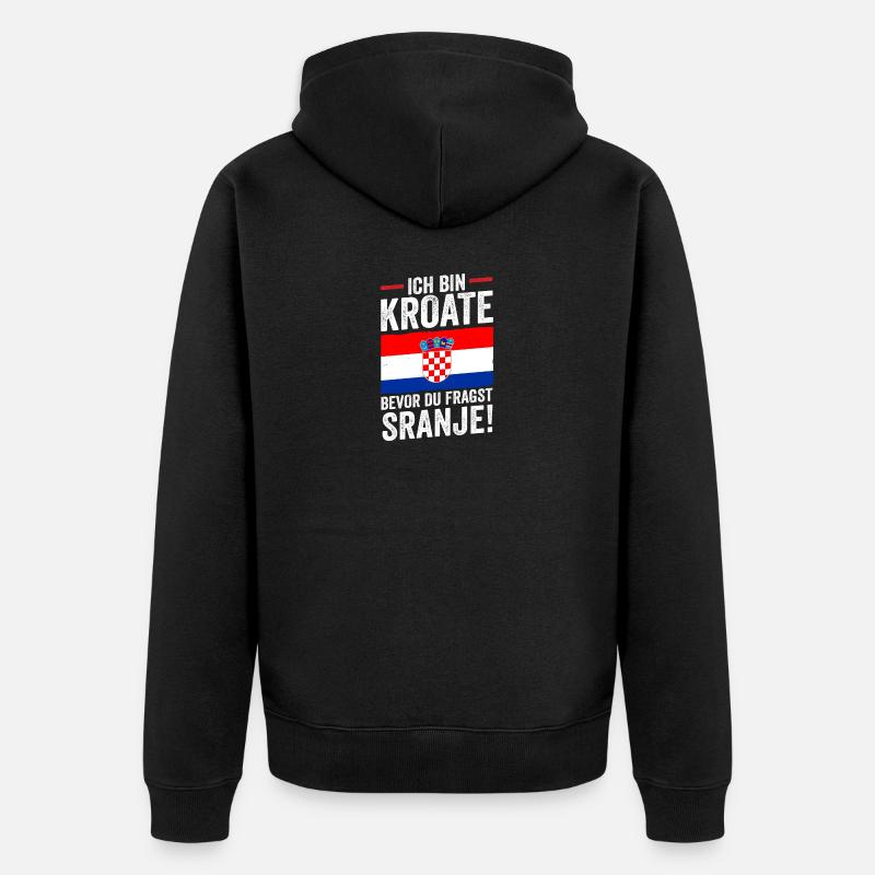 Croate Croate Croatie - Veste à capuche bio Premium Unisexe - noir