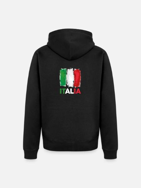 Italia Italian Italian Italy - Unisex Premium Organic Zip Hoodie - black