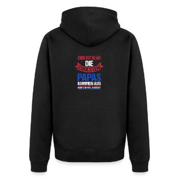 Hollande Papa Père Fête des Pères Néerlandais Néerlandais - Veste à capuche bio Premium Unisexe - noir - Dos - Nico (187cm)