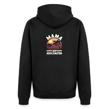 Urlaub Urlauberin Mutter Mama - Unisex Premium Bio Zip Hoodie - Schwarz - Hinten - Nico (187cm)