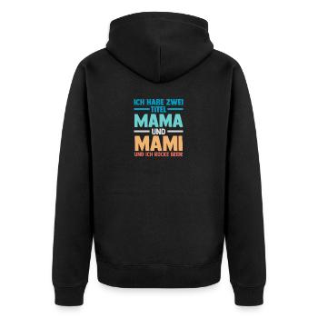 Mutter Stiefmutter Muttertag Mama - Unisex Premium Bio Zip Hoodie - Schwarz - Hinten - Nico (187cm)