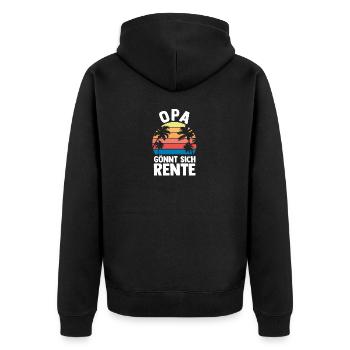 Vacation Vacationer Grandfather Grandpa - Unisex Premium Organic Zip Hoodie - black - Back - Nico (187cm)