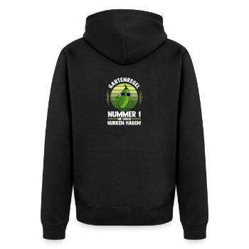 Jardinier Concombre Jardin fermier - Veste à capuche bio Premium Unisexe - noir - Dos - Nico (187cm)