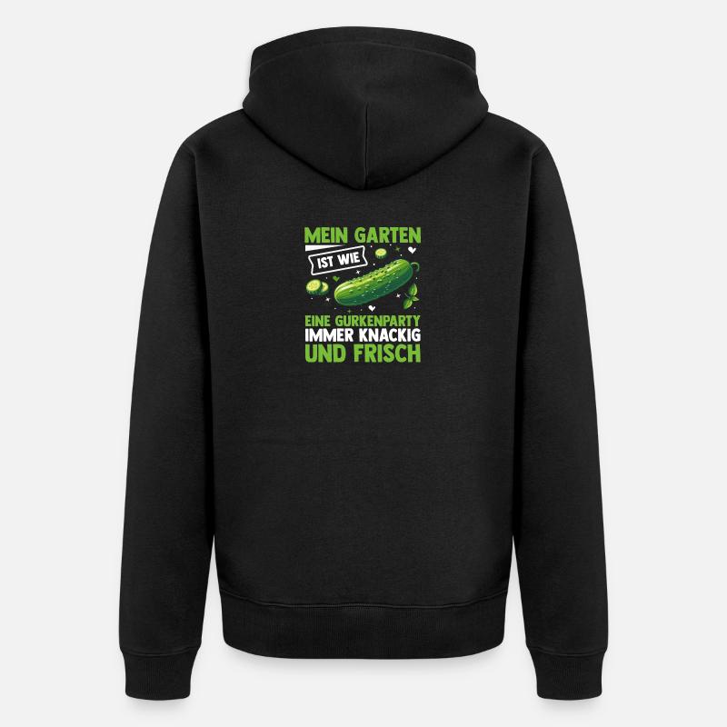 Gärtner Gurke Bauer Garten - Unisex Premium Bio Zip Hoodie - Schwarz