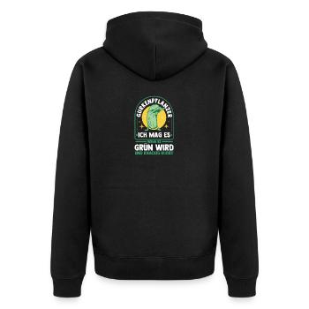 Jardinier Concombre Jardin fermier - Veste à capuche bio Premium Unisexe - noir - Dos - Nico (187cm)