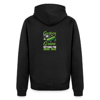 Gardener Cucumber Farmer Garden - Unisex Premium Organic Zip Hoodie - black - Back - Nico (187cm)