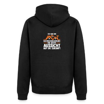 Roofing training apprentice Auzbi roofer - Unisex Premium Organic Zip Hoodie - black - Back - Nico (187cm)