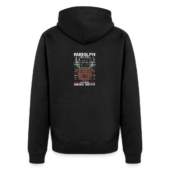 Weihnachtsmann Weihnachtsfest Ugly Christmas - Unisex Premium Bio Zip Hoodie - Schwarz - Hinten - Nico (187cm)
