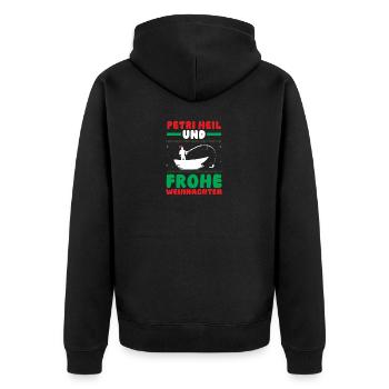 Weihnachtsmann Angeln Weihnachtsfest Weihnachten - Unisex Premium Bio Zip Hoodie - Schwarz - Hinten - Nico (187cm)