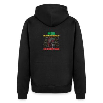 Weihnachtsmann Angeln Weihnachtsfest Weihnachten - Unisex Premium Bio Zip Hoodie - Schwarz - Hinten - Nico (187cm)