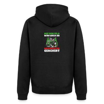 Santa Claus Tractor Christmas Party Farmer Construction - Unisex Premium Organic Zip Hoodie - black - Back - Nico (187cm)