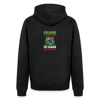 Santa Claus Tractor Christmas Party Farmer Landwi - Unisex Premium Organic Zip Hoodie - black - Back - Nico (187cm)