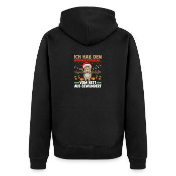 Santa Claus Christmas Party Sloth - Unisex Premium Organic Zip Hoodie - black - Back - Nico (187cm)