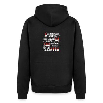 Glühwein Weihnachtsmann Gnome Weihnachts - Unisex Premium Bio Zip Hoodie - Schwarz - Hinten - Nico (187cm)