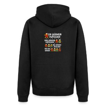 Glühwein Weihnachtsmann Gnome Weihnachts - Unisex Premium Bio Zip Hoodie - Schwarz - Hinten - Nico (187cm)