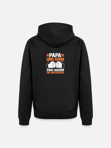 Dad and son - Unisex Premium Organic Zip Hoodie - black