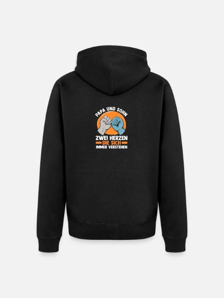 Dad and son - Unisex Premium Organic Zip Hoodie - black