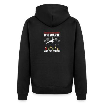 Weihnachtsmann Weihnachten Schule Lehrer - Unisex Premium Bio Zip Hoodie - Schwarz - Hinten - Nico (187cm)