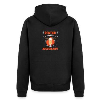 Reindeer was sold out Christmas - Unisex Premium Organic Zip Hoodie - black - Back - Nico (187cm)