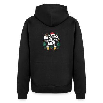 Noël Ho Ho Offrez-moi une bière - Veste à capuche bio Premium Unisexe - noir - Dos - Nico (187cm)