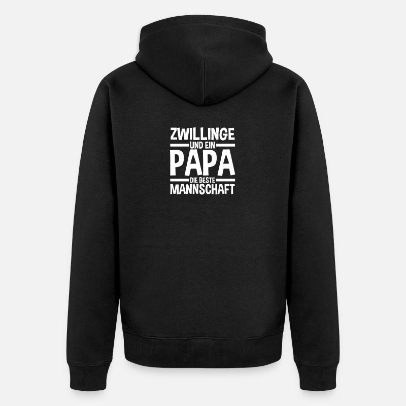Papa de jumeaux - Veste à capuche bio Premium Unisexe - noir