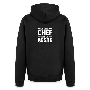 Teamleiter Chef Abschied - Unisex Premium Bio Zip Hoodie - Schwarz - Hinten - Nico (187cm)