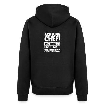 Chef d’équipe Chef de groupe Chef d’équipe Chef de département - Veste à capuche bio Premium Unisexe - noir - Dos - Nico (187cm)