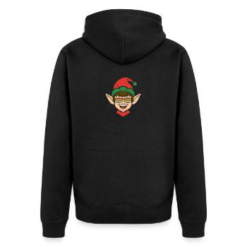 Santa Claus Christmas Elf Christmas Elf - Unisex Premium Organic Zip Hoodie - black - Back - Nico (187cm)