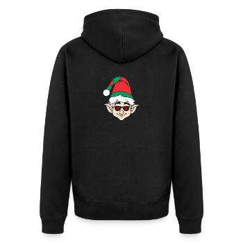 Santa Claus Christmas Elf Christmas Elf - Unisex Premium Organic Zip Hoodie - black - Back - Nico (187cm)