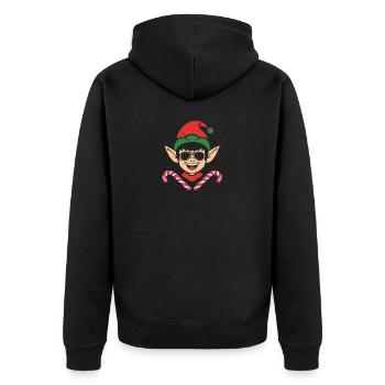 Santa Claus Christmas Elf Christmas Elf - Unisex Premium Organic Zip Hoodie - black - Back - Nico (187cm)