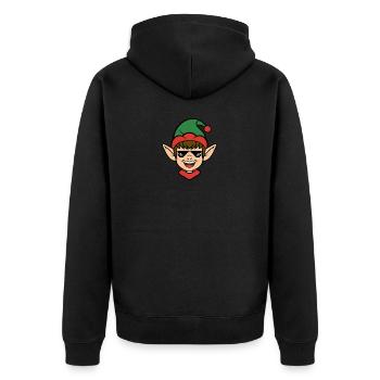 Santa Claus Christmas Elf Christmas Elf - Unisex Premium Organic Zip Hoodie - black - Back - Nico (187cm)