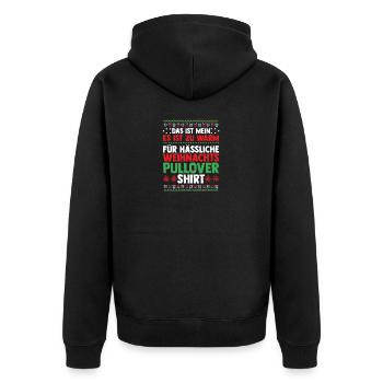 Père Noël Noël laid Noël - Veste à capuche bio Premium Unisexe - noir - Dos - Nico (187cm)