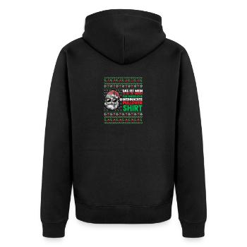 Père Noël Noël laid Noël - Veste à capuche bio Premium Unisexe - noir - Dos - Nico (187cm)
