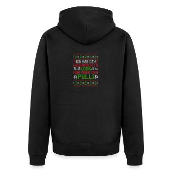 Weihnachtsmann Weihnachten Hässliche Weihnachten - Unisex Premium Bio Zip Hoodie - Schwarz - Hinten - Nico (187cm)