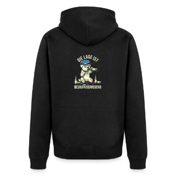 The location is drunk beer dog - Unisex Premium Organic Zip Hoodie - black - Back - Nico (187cm)