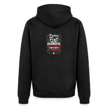 Weihnachtsmann Inflation Weihnachten - Unisex Premium Bio Zip Hoodie - Schwarz - Hinten - Nico (187cm)