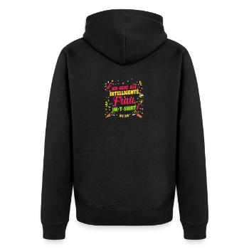 Karnevalskostüm Fasching Karneval - Unisex Premium Bio Zip Hoodie - Schwarz - Hinten - Nico (187cm)
