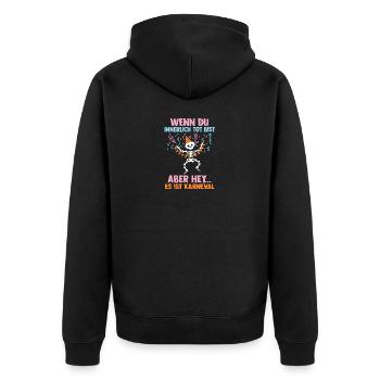Karnevalskostüm Fasching Karneval - Unisex Premium Bio Zip Hoodie - Schwarz - Hinten - Nico (187cm)