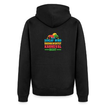 Karnevalskostüm Fasching Karneval - Unisex Premium Bio Zip Hoodie - Schwarz - Hinten - Nico (187cm)
