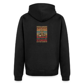 Welding Welding Workers Welder - Unisex Premium Organic Zip Hoodie - black - Back - Nico (187cm)