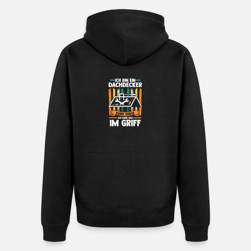 Dachdeckermeister Dachdecker - Unisex Premium Bio Zip Hoodie - Schwarz