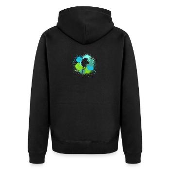 Steckenpferd Hobby Horsing - Unisex Premium Bio Zip Hoodie - Schwarz - Hinten - Nico (187cm)