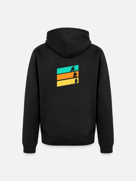 Eishockeyspieler Eishockey - Unisex Premium Bio Zip Hoodie - Schwarz
