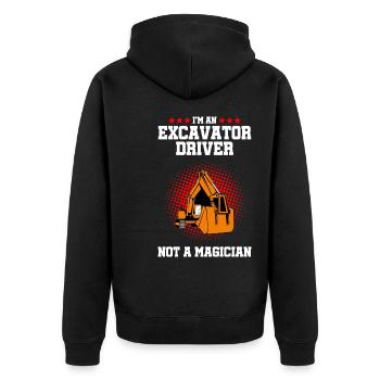 Conception des opérateurs d’équipement lourd et des opérateurs d’excavatrices - Veste à capuche bio Premium Unisexe - noir - Dos - Nico (187cm)