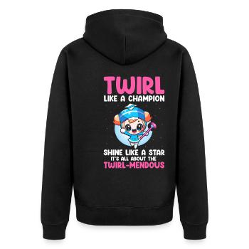 Stabdänzerin Design für Majorette - Unisex Premium Bio Zip Hoodie - Schwarz - Hinten - Nico (187cm)