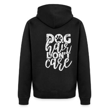 poils de chien s’en fichent - Chien chien disant - Veste à capuche bio Premium Unisexe - noir - Dos - Nico (187cm)