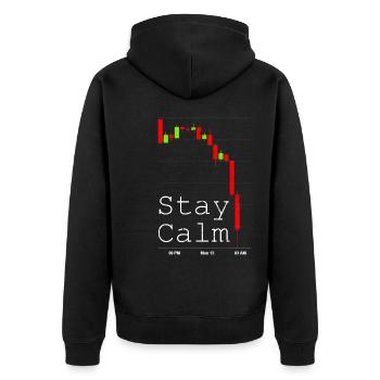 Trading de crypto-monnaie Dip Forex Trader Restez calme - Veste à capuche bio Premium Unisexe - noir - Dos - Nico (187cm)