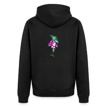 makrela - Unisex Premium Organic Zip Hoodie - black - Back - Nico (187cm)