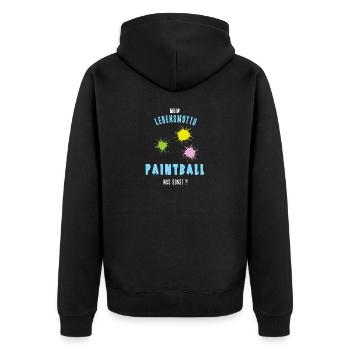 Paintball Paintballer Paintballfan Paintballspiel - Unisex Premium Bio Zip Hoodie - Schwarz - Hinten - Nico (187cm)